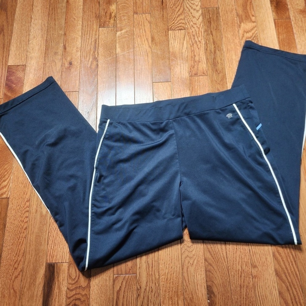 Oleg Cassini Sports Navy Athletic Track Pants Activewear Running Gym Pullon L